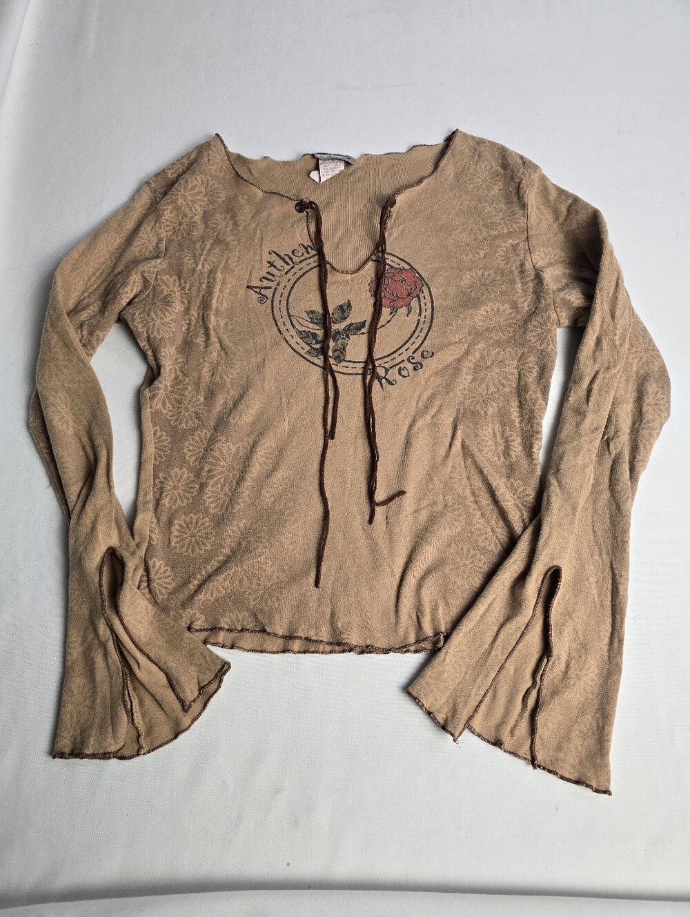 Vintage 90's Rave Clothing Brand Bell Sleeve Shirt Fairycore Mall Grunge Goth